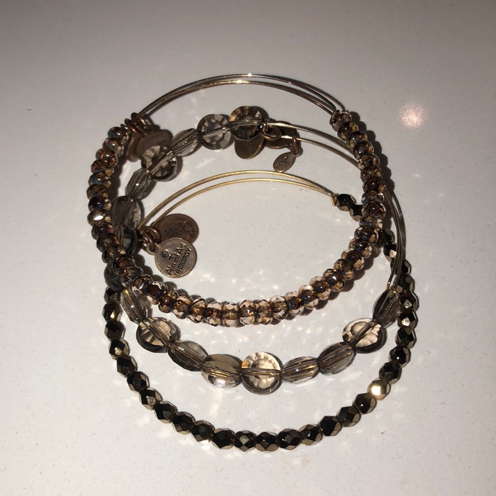 Alex and Ani beaded bracelet stack